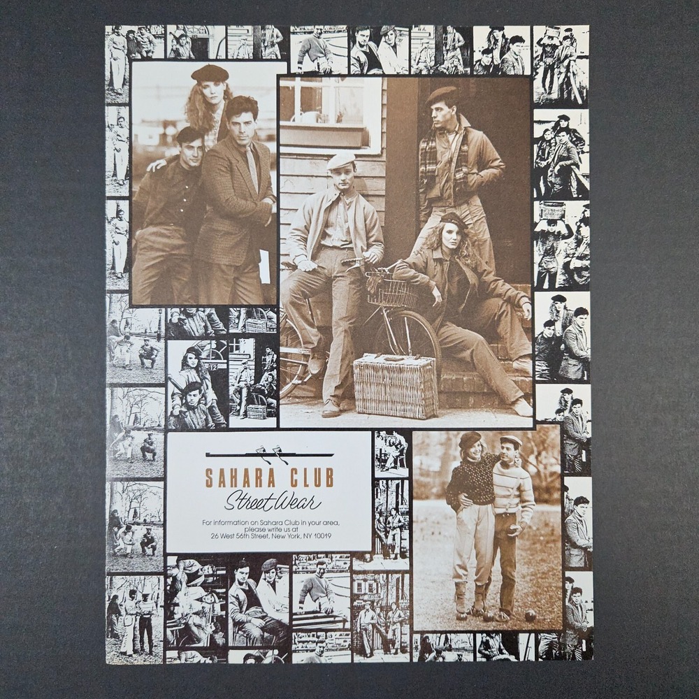 1983 Sahara Club Streetwear Vintage Print‎ Ad Old New York  Sepia Tone Scenes